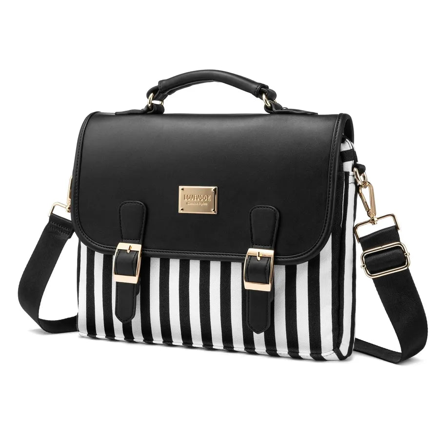 JMT-315082 Stylish Women's Canvas Laptop Bag for 15.6-Inch Laptops - Large Capacity Shoulder Briefcase for Office and School Use