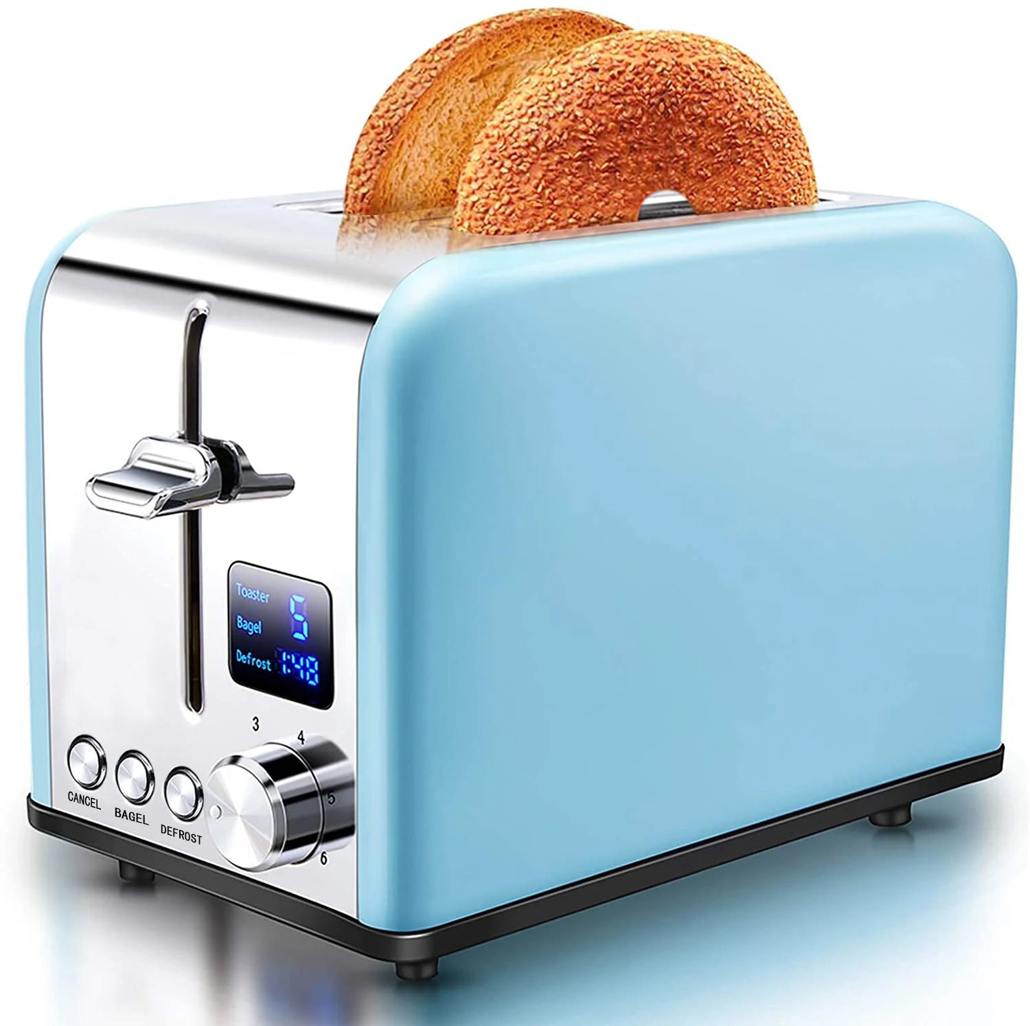 JMT-315210 LED Timer Display Stainless Steel Compact 2-Slice Electric Toaster