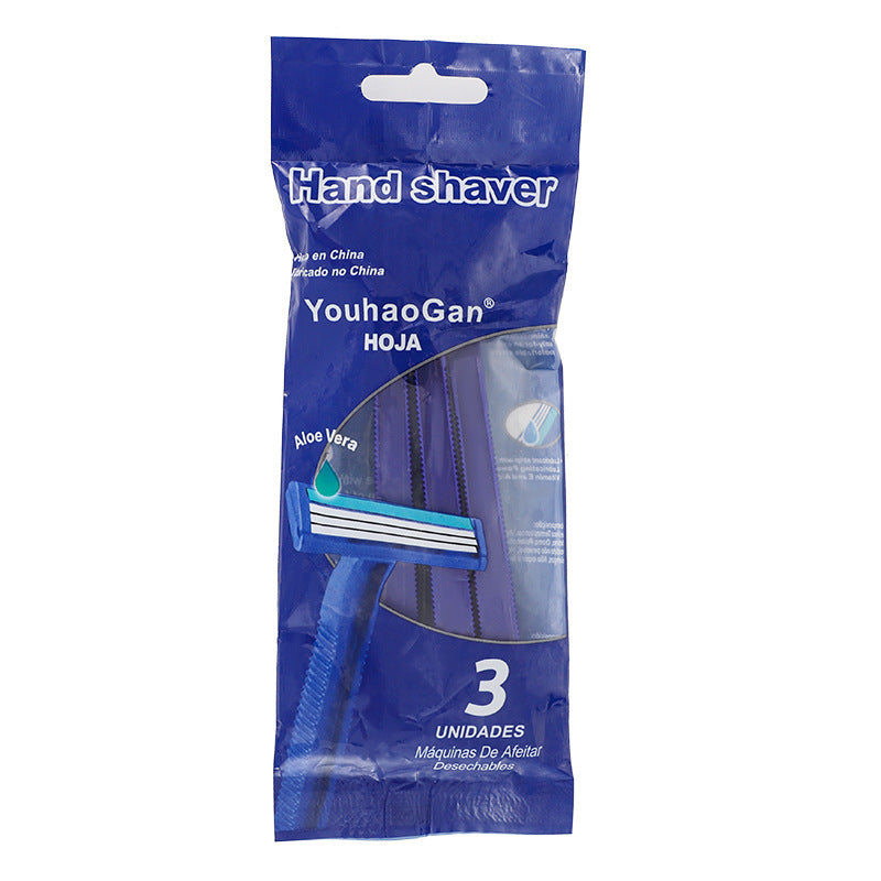 JMT-315658 Blue Stainless Steel Three-layer Disposable Razor for Men