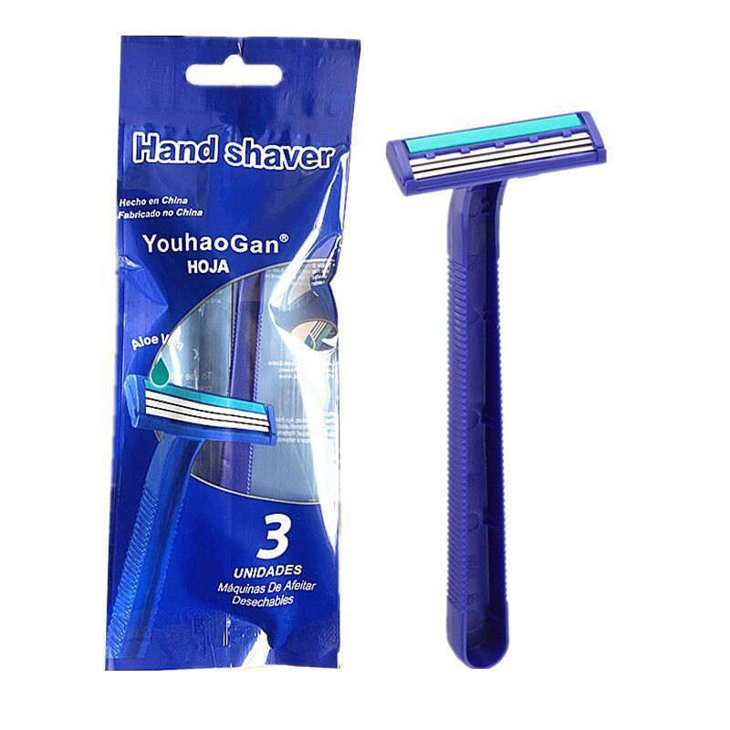 JMT-315658 Blue Stainless Steel Three-layer Disposable Razor for Men