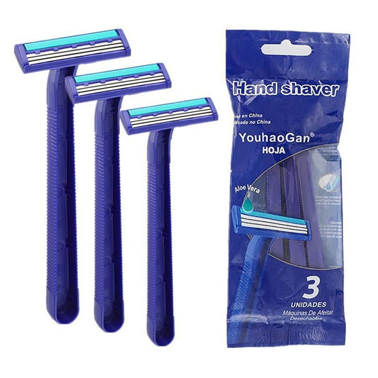 JMT-315658 Blue Stainless Steel Three-layer Disposable Razor for Men