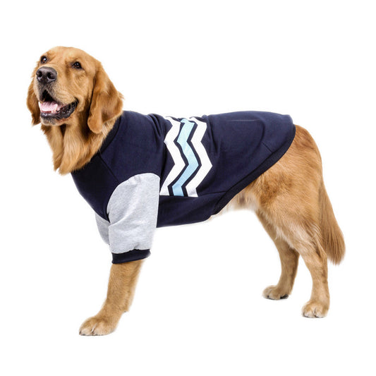 JMT-316042 Wavy Two-legged Hoodie for Dogs - Warm Cotton Pet Apparel in Green, Red, Blue (Sizes 3XL-5XL)
