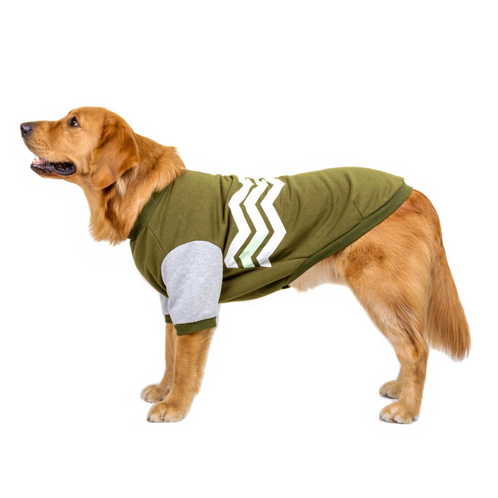 JMT-316042 Wavy Two-legged Hoodie for Dogs - Warm Cotton Pet Apparel in Green, Red, Blue (Sizes 3XL-5XL)