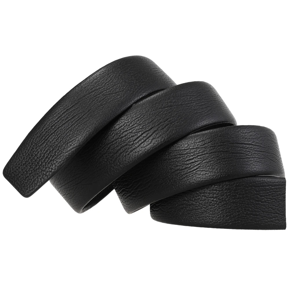 JMT-316170 Men's Genuine Leather Automatic Buckle Belt - Model LY35-3855 in Black