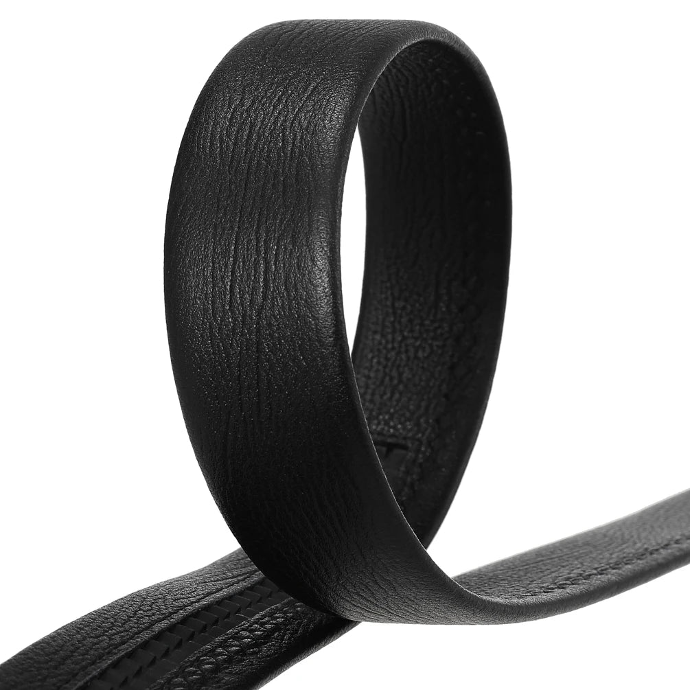 JMT-316170 Men's Genuine Leather Automatic Buckle Belt - Model LY35-3855 in Black