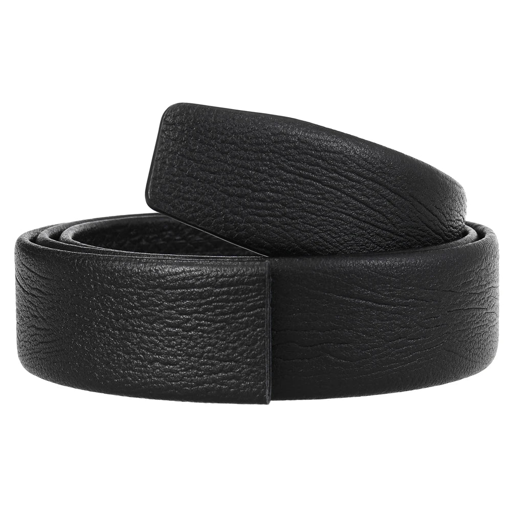 JMT-316170 Men's Genuine Leather Automatic Buckle Belt - Model LY35-3855 in Black