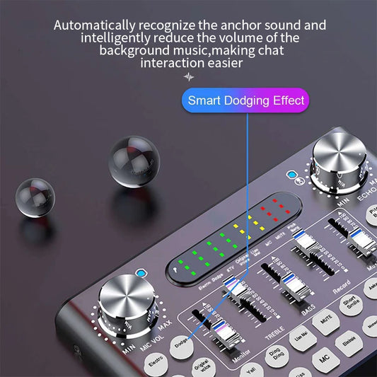 JMT-316234 Professional USB Audio Sound Card Microphone & Headset for Karaoke and Live Performance