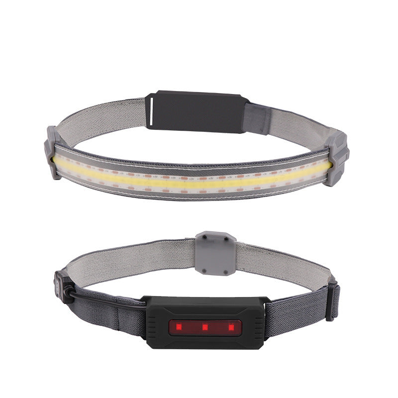 JMT-316362 Portable COB LED Headlight with Red Light Warning, 300 Lumens, Waterproof, Rechargeable Battery, 3 Modes