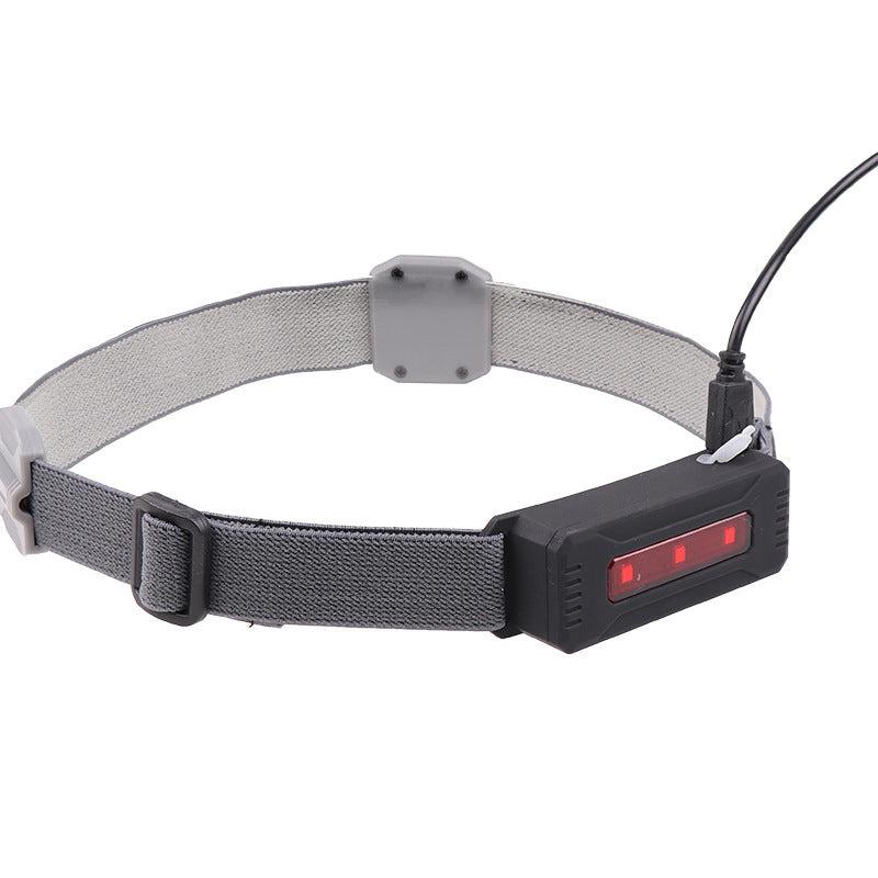 JMT-316362 Portable COB LED Headlight with Red Light Warning, 300 Lumens, Waterproof, Rechargeable Battery, 3 Modes