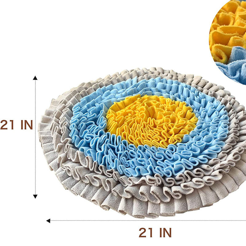 JMT-316554 Pet Educational Smelling Training Blanket in Gray - Anti-Slip Slow Feeder Mat for Dogs, Easy to Clean Flannel Design