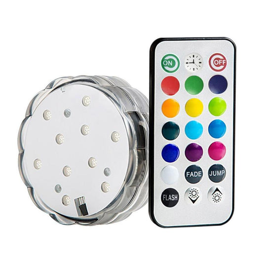 JMT-316746 Remote Control Waterproof Underwater LED Lights with Multi-Color Effects for Party and Decor