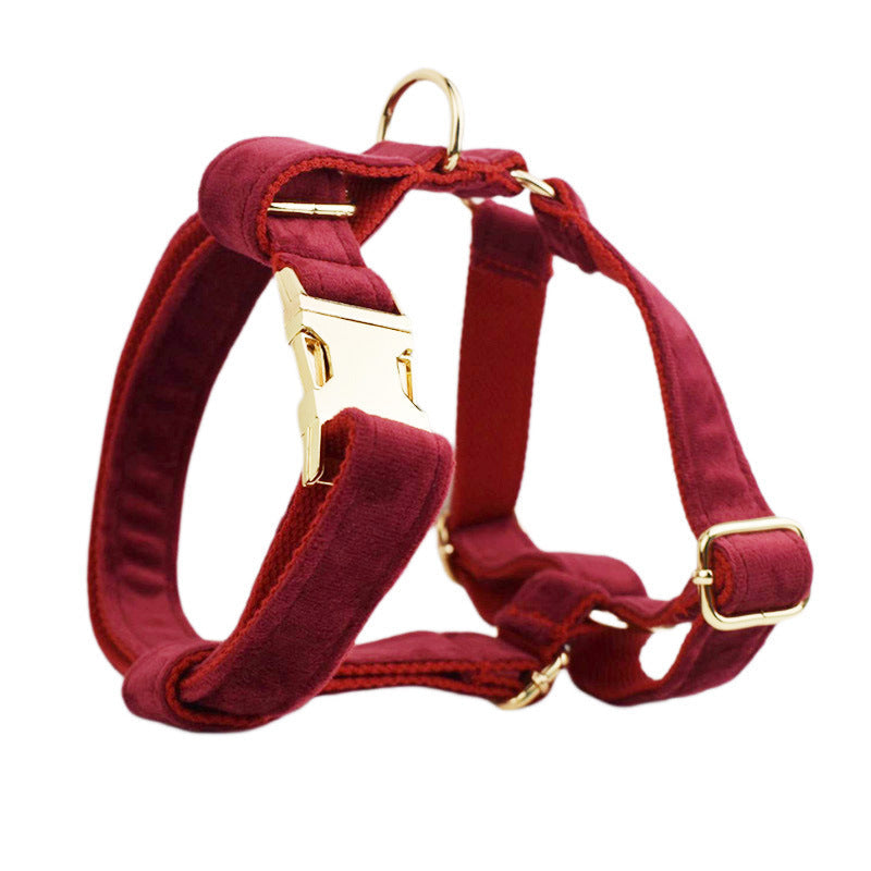 JMT-316746 Soft Velvet Dog Collar with Accessories for XS to XL Sizes