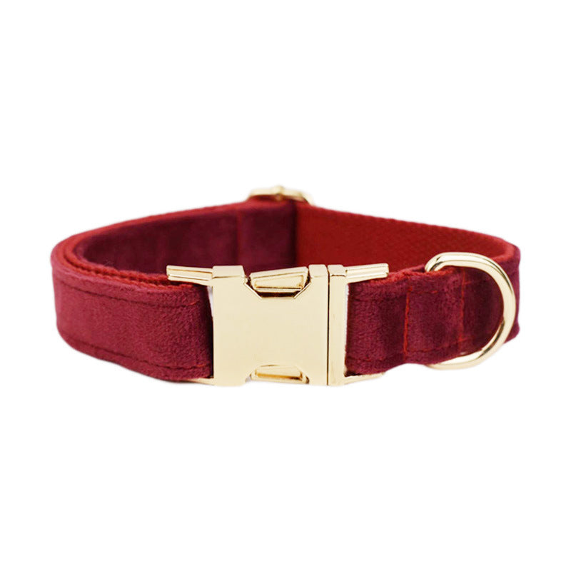 JMT-316746 Soft Velvet Dog Collar with Accessories for XS to XL Sizes