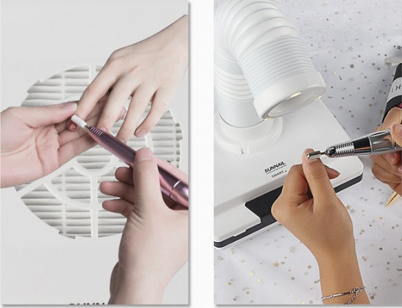 JMT-316874 White Japanese Manicure Vacuum Cleaner with Strong Suction, ABS Plastic, Compact Size 195x210x70mm