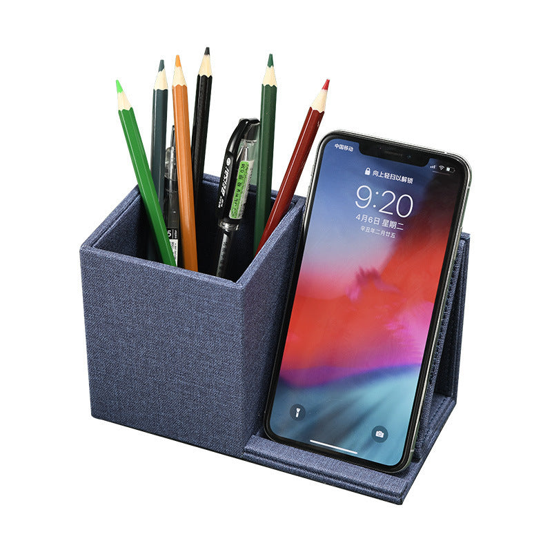 JMT-317258 Multifunctional Wireless Charging Pen Holder - Desk Organizer & Storage Box in Gray, Blue, and Black