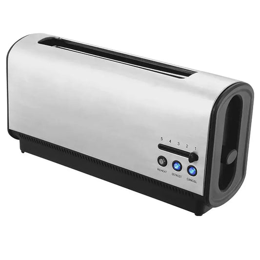JMT-317514 900W Stainless Steel Long Slot Toaster with Cancel, Reheat, and Defrost Functions for 2 Slices