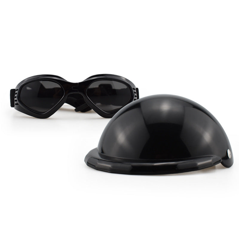 JMT-317706 PET Monochrome Helmet and Glasses Set for Dogs and Cats - Adjustable S/M/L Sizes
