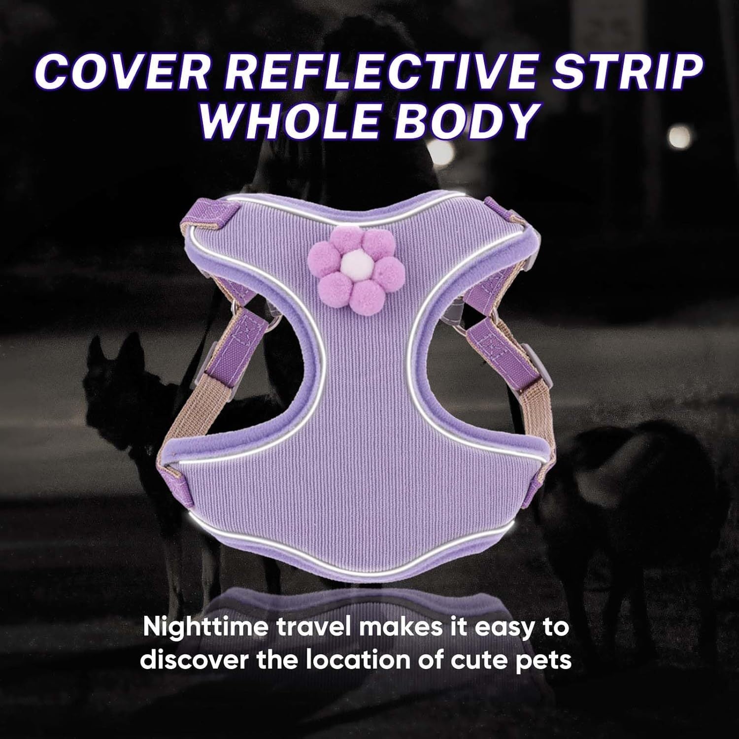 JMT-317898 Breathable Mesh Dog Harness with Reflective Strips and Quick Release Buckle for Small to Large Dogs