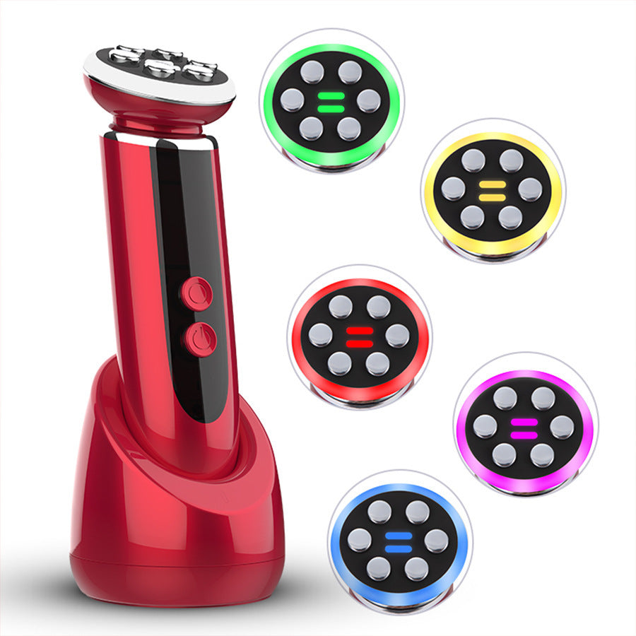 JMT-317962 RF Multi-Function Radiofrequency Cosmetic Instrument - Red/White, ABS Material, 5 Gears, Compact Design