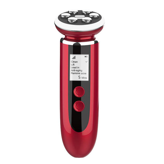 JMT-317962 RF Multi-Function Radiofrequency Cosmetic Instrument - Red/White, ABS Material, 5 Gears, Compact Design