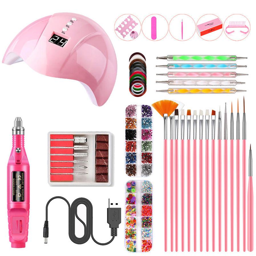 JMT-318026 Smart USB Nail Polishing Tool Set - 36W Acrylic Lamp for Nail Art