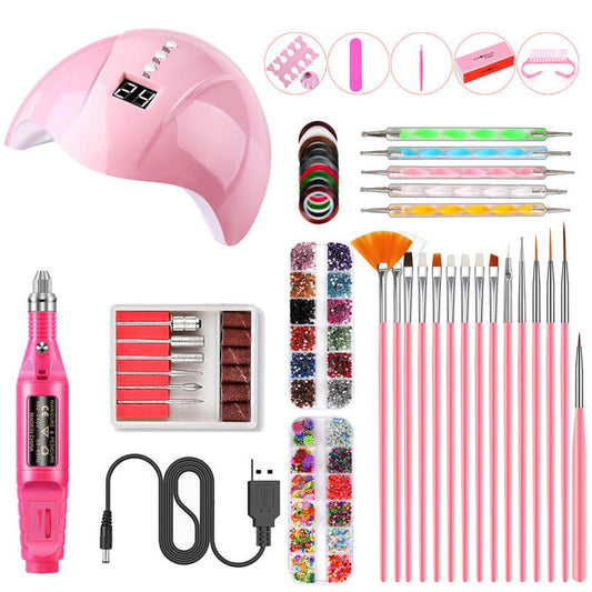JMT-318026 Smart USB Nail Polishing Tool Set - 36W Acrylic Lamp for Nail Art