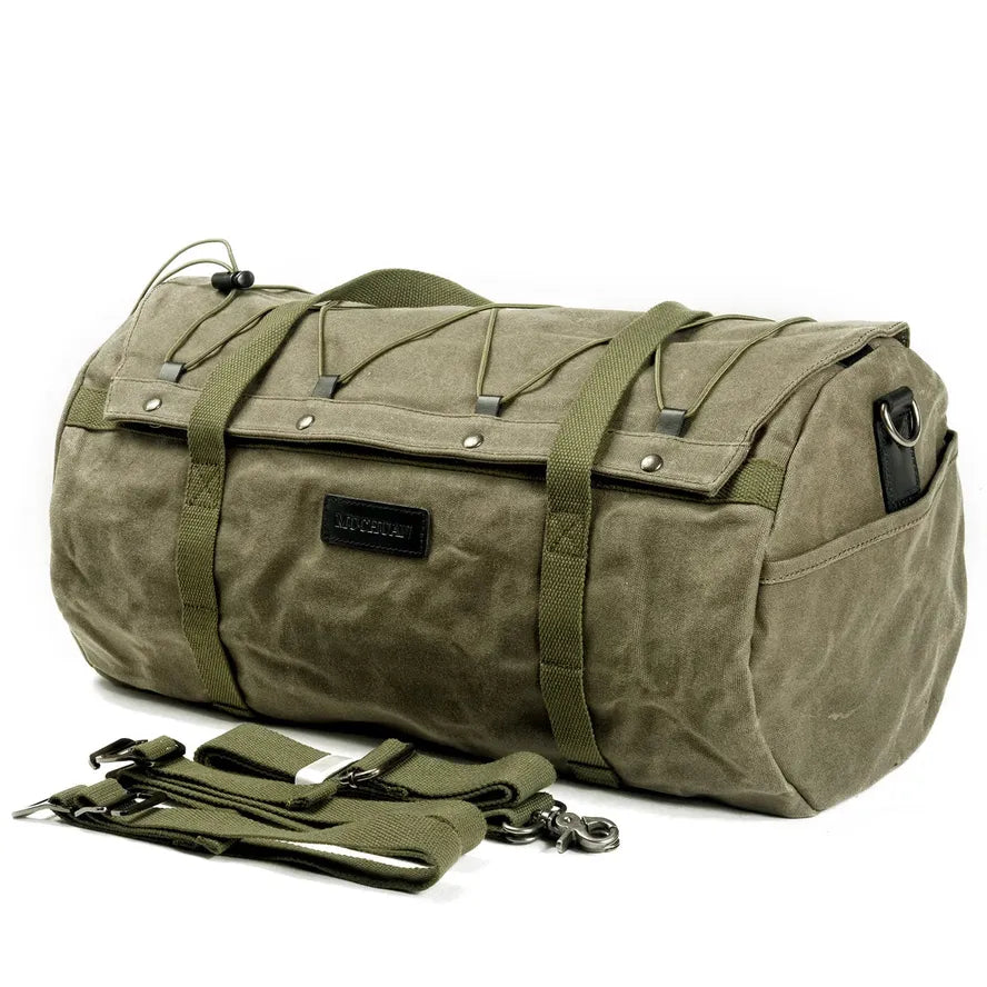 JMT-318090 Waterproof Canvas Motorcycle Rear Bag with Zipper Closure and Multiple Pockets - 28L Capacity