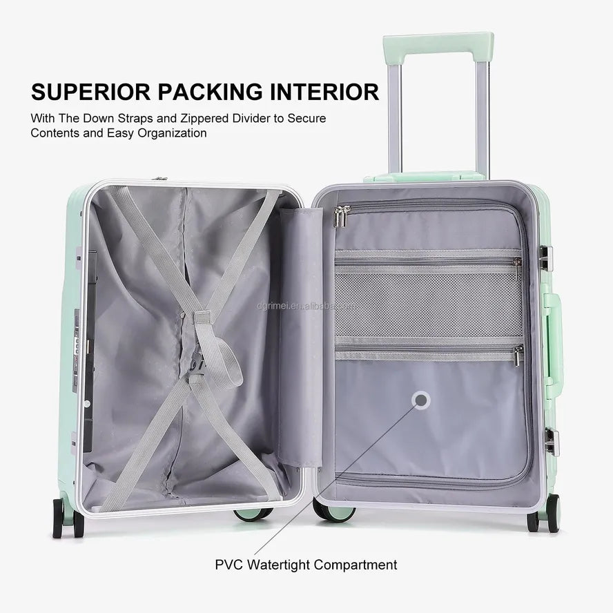 JMT-318282 Elegant 100% PC Cabin Suitcase with Built-in TSA Lock in Soft Macaron Colours