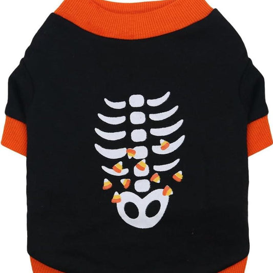 JMT-318346 Halloween Pet Skeleton Costume Sweatshirt for Dogs and Cats, Lightweight & Comfortable for Chihuahua, Dachshund, and French Bulldog