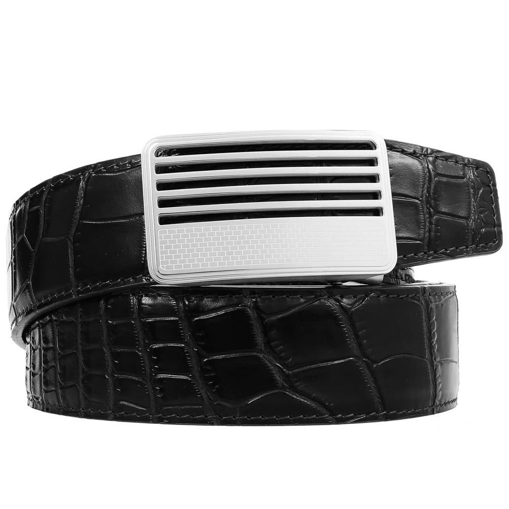 JMT-318474 Genuine Leather Casual Belt with Stainless Steel Buckle - Model LY36-61437-8