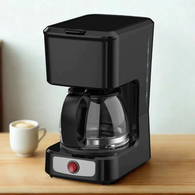 JMT-318538 5-Cup Coffee Maker with Ground Coffee Option, Clear Water Level Indicator, Non-Stick Warm Plate