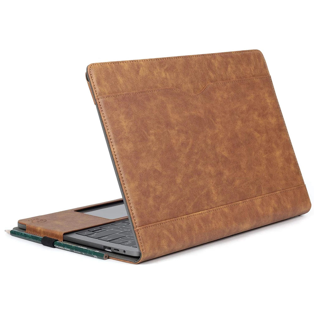 JMT-318538 Leather Laptop Sleeve Case for MacBook Pro 13 with Pen Holder
