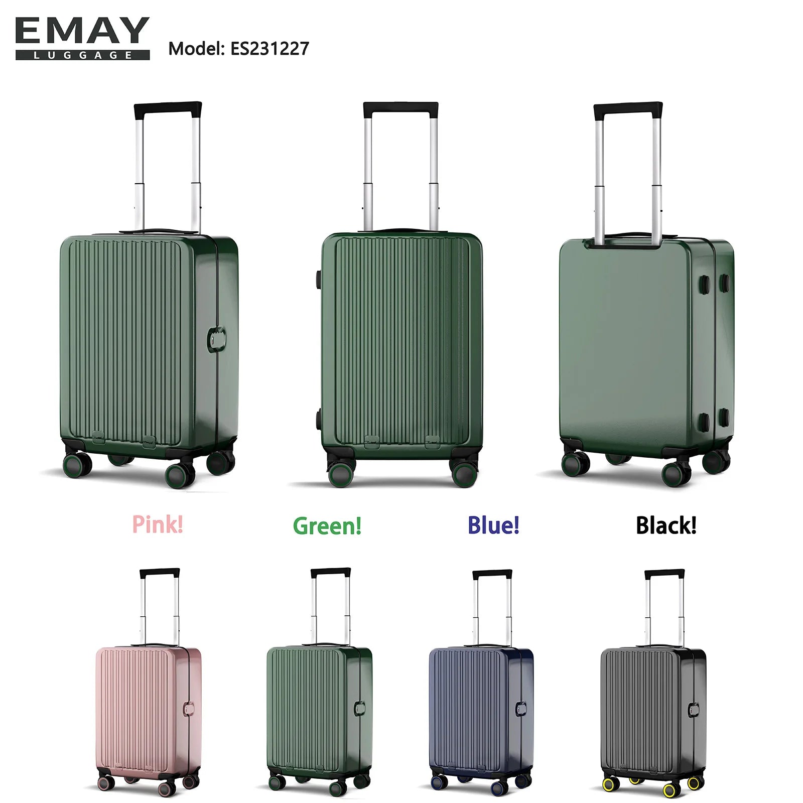 JMT-318602 Durable Hardshell PC Trolley Luggage with Aluminium Frame for Travel