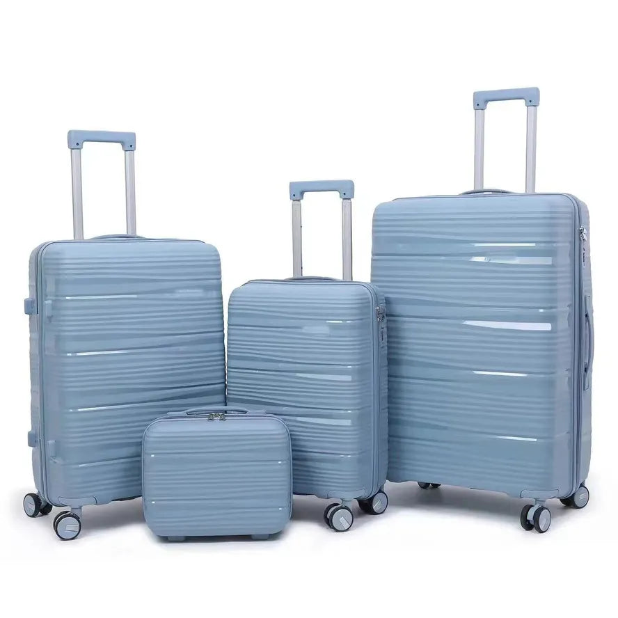 JMT-318666 Durable Customisable Polypropylene Travel Suitcase Set – 4-Piece Luggage Collection