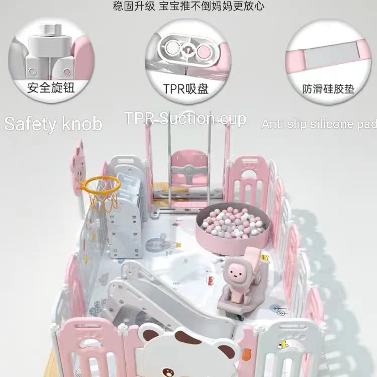 JMT-318666 Quality Ground Protective Plastic Playpen for Baby with Safe and Durable Design