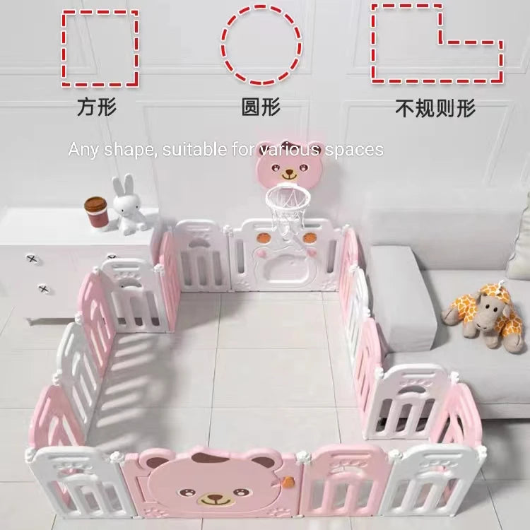 JMT-318666 Quality Ground Protective Plastic Playpen for Baby with Safe and Durable Design