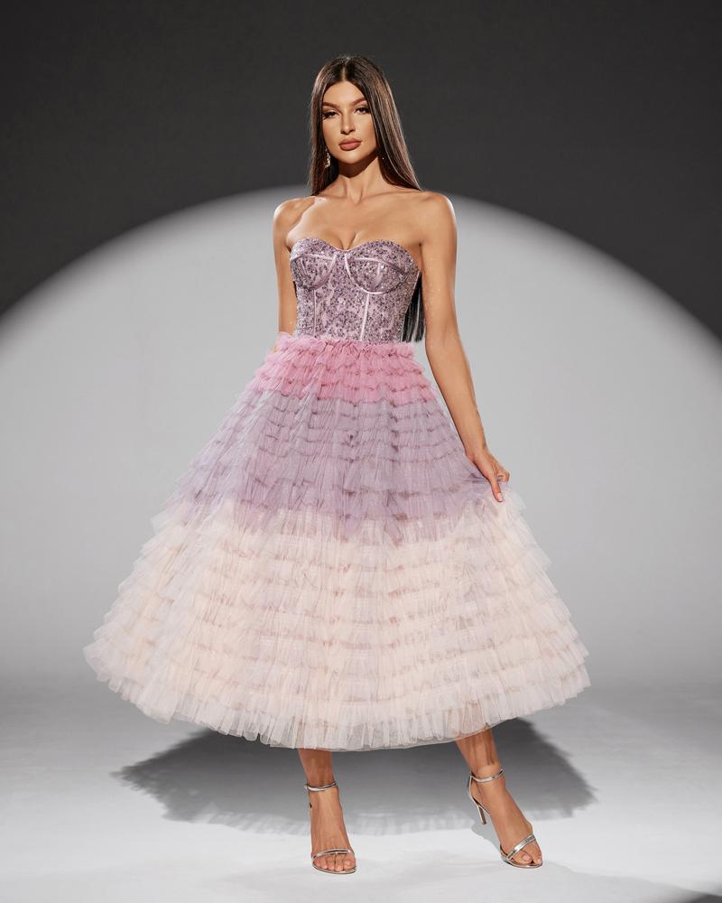 JMT-318794 Elegant Purple Evening Gown for Women - Model SH0206