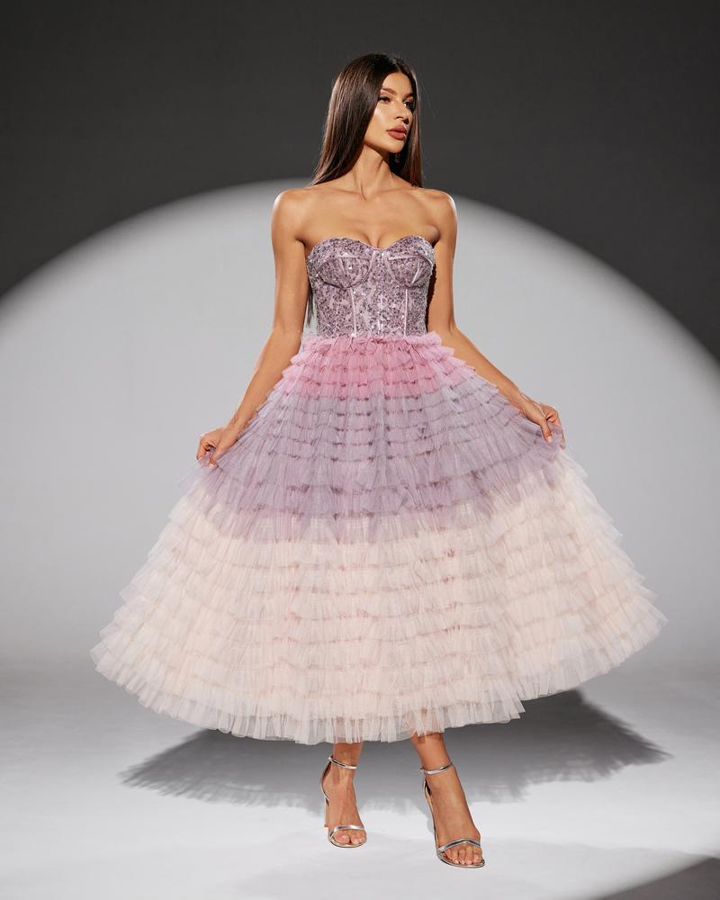 JMT-318794 Elegant Purple Evening Gown for Women - Model SH0206