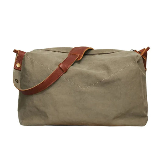 JMT-319114 Canvas Sling Travel Weekender Bag with Leather Handles - 38*23*19cm