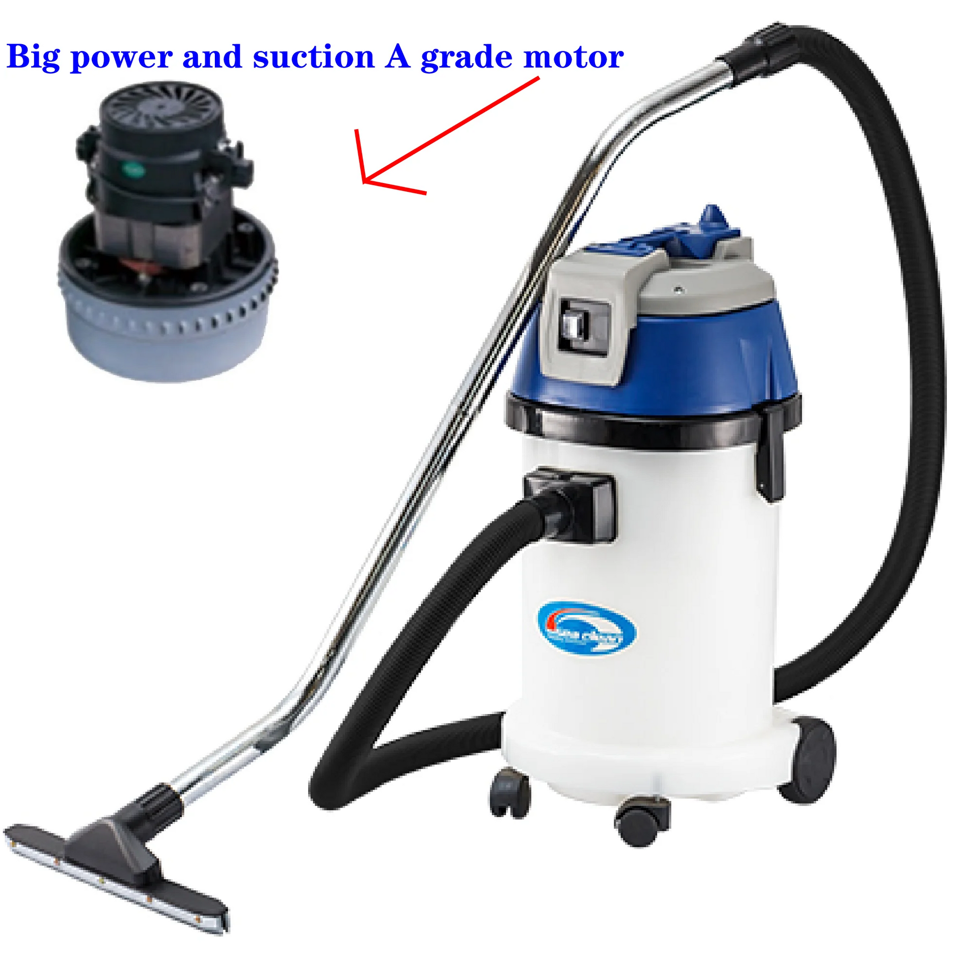 JMT-319178 30L Plastic Wet and Dry Vacuum Cleaner with 1000W Power and Modern Design