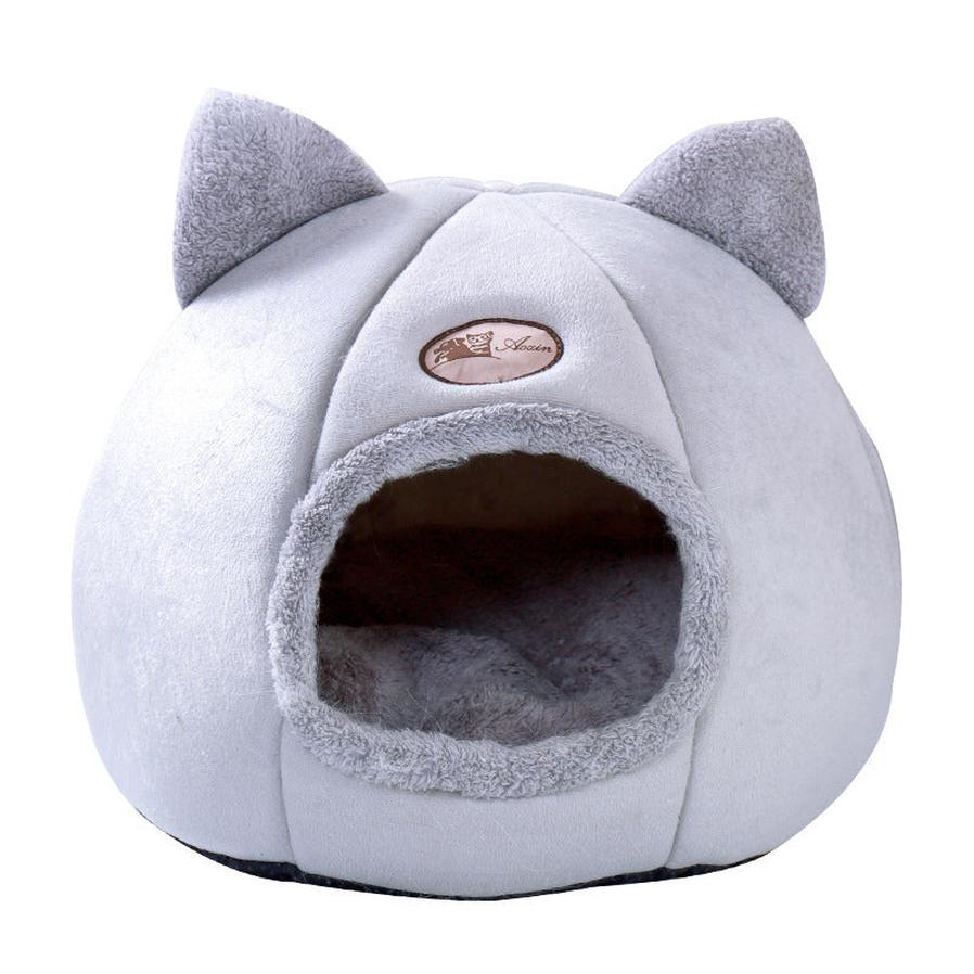 JMT-319178 Cozy Semi-Enclosed Pet Nest with Soft Plush and Supportive Padding