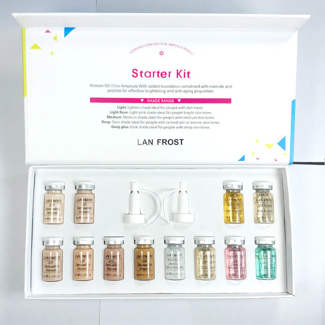 JMT-319306 Korean 8ml BB Cream & Booster Ampoule Starter Kit - 12 Vials for Radiant Skin