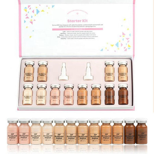JMT-319306 Korean 8ml BB Cream & Booster Ampoule Starter Kit - 12 Vials for Radiant Skin