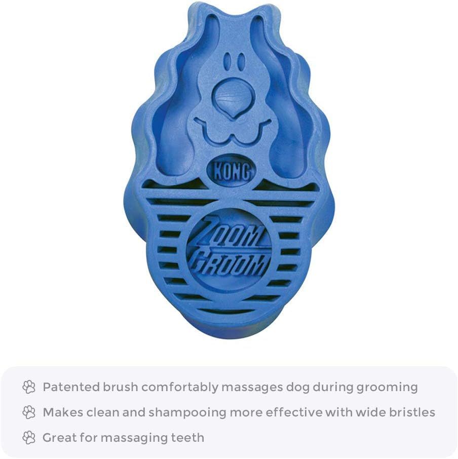 JMT-319690 Blue Dog Grooming and Shampooing Brush - Hair Removal and Massage Tool for Healthy Coat