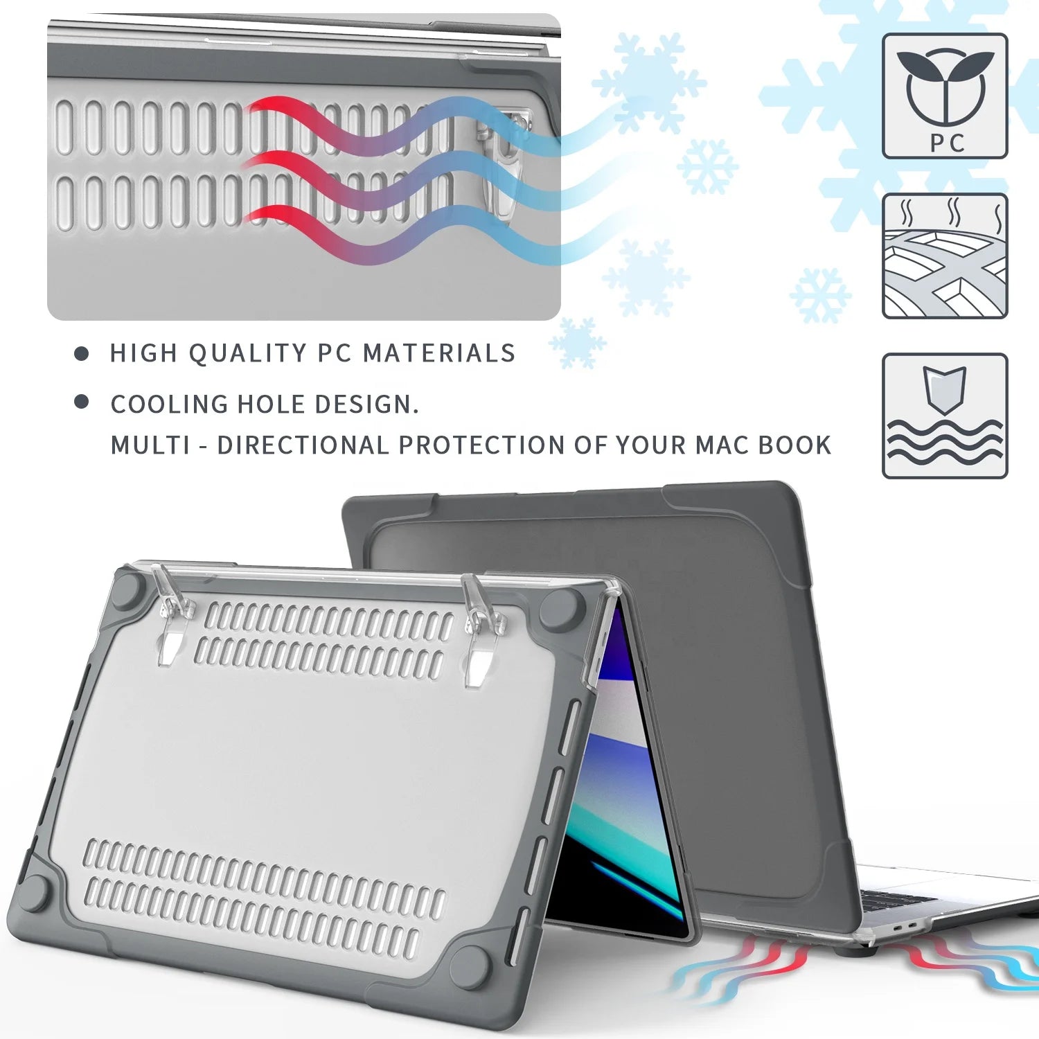 JMT-319690 Dual Layer Hard Shell Case with Foldable Stand for MacBook Pro 16 Inch (2019)
