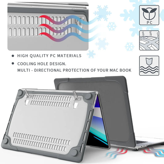 JMT-319690 Dual Layer Hard Shell Case with Foldable Stand for MacBook Pro 16 Inch (2019)