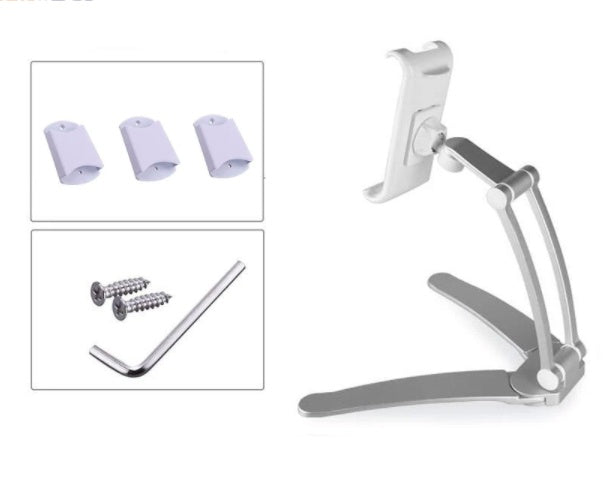 JMT-319882 Aluminum Alloy Adjustable Tablet Stand for 5-10.5 Inch Devices, 360-Degree Rotation, Sturdy Design