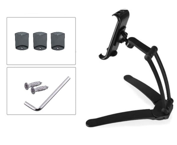 JMT-319882 Aluminum Alloy Adjustable Tablet Stand for 5-10.5 Inch Devices, 360-Degree Rotation, Sturdy Design