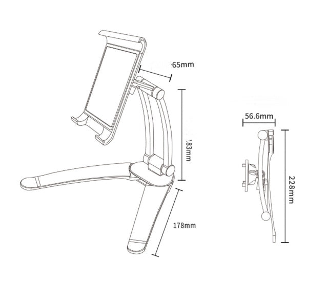 JMT-319882 Aluminum Alloy Adjustable Tablet Stand for 5-10.5 Inch Devices, 360-Degree Rotation, Sturdy Design