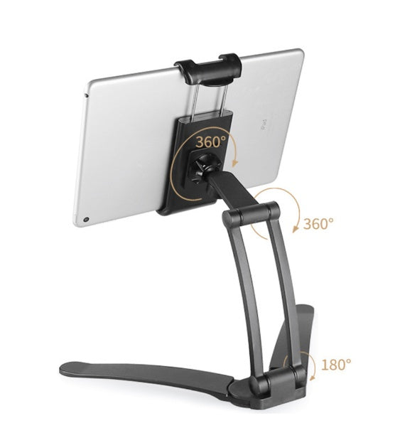 JMT-319882 Aluminum Alloy Adjustable Tablet Stand for 5-10.5 Inch Devices, 360-Degree Rotation, Sturdy Design